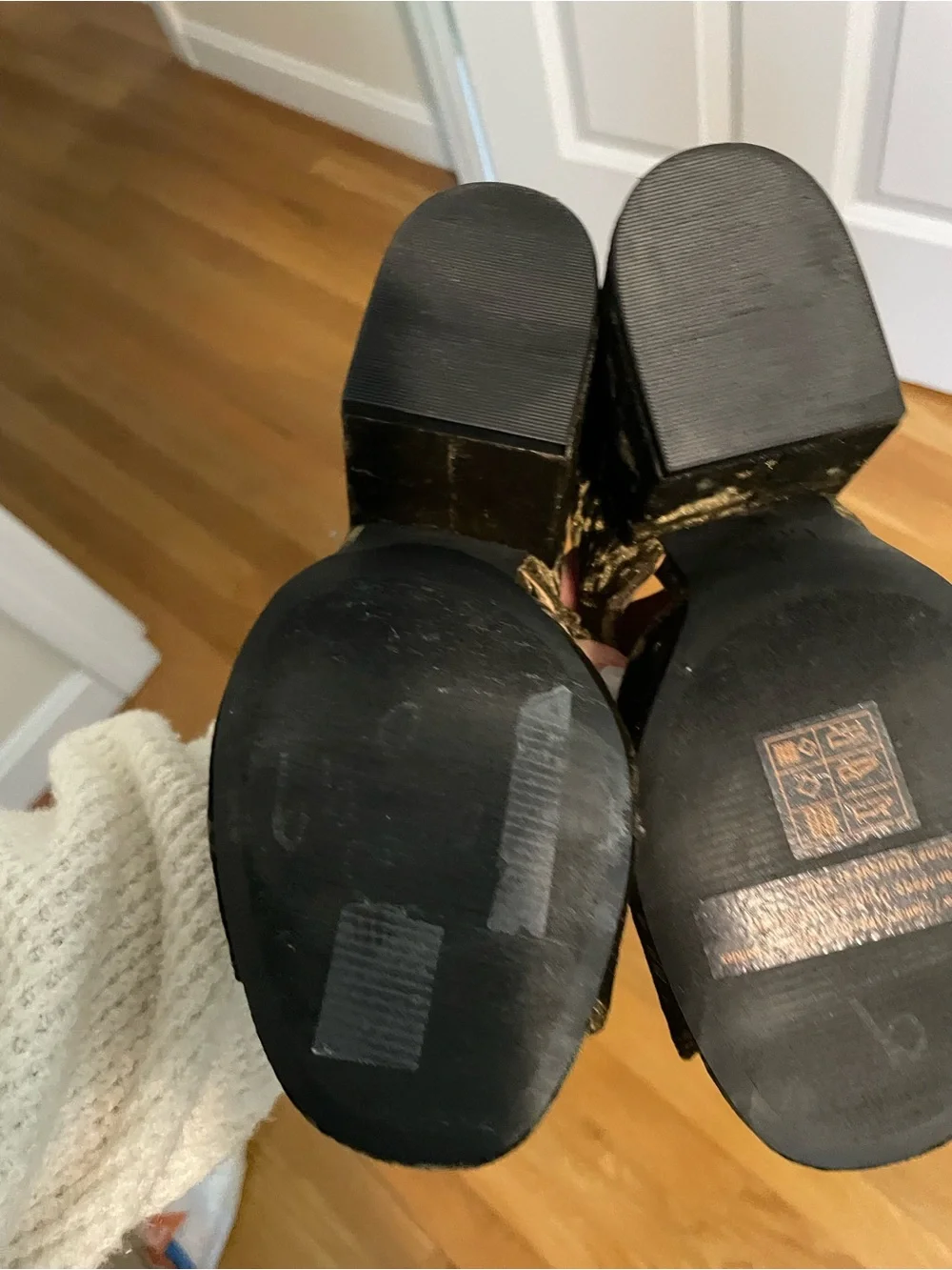 CAbi Olive Green Velvet Peep-Toe Heels
